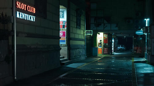 Back alley at night